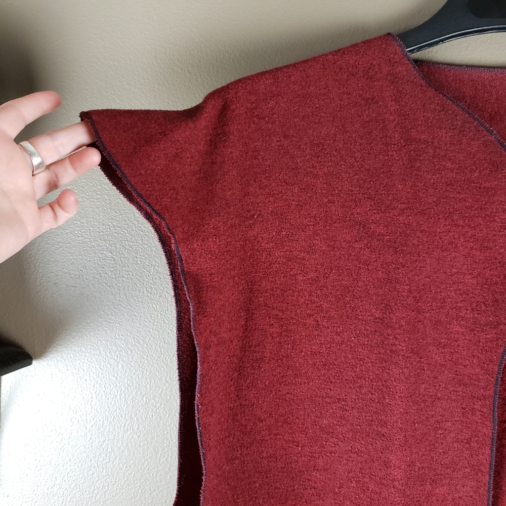 VINTAGE Lagenlook Wool sleeveless cardigan Large - Picture 2 of 10